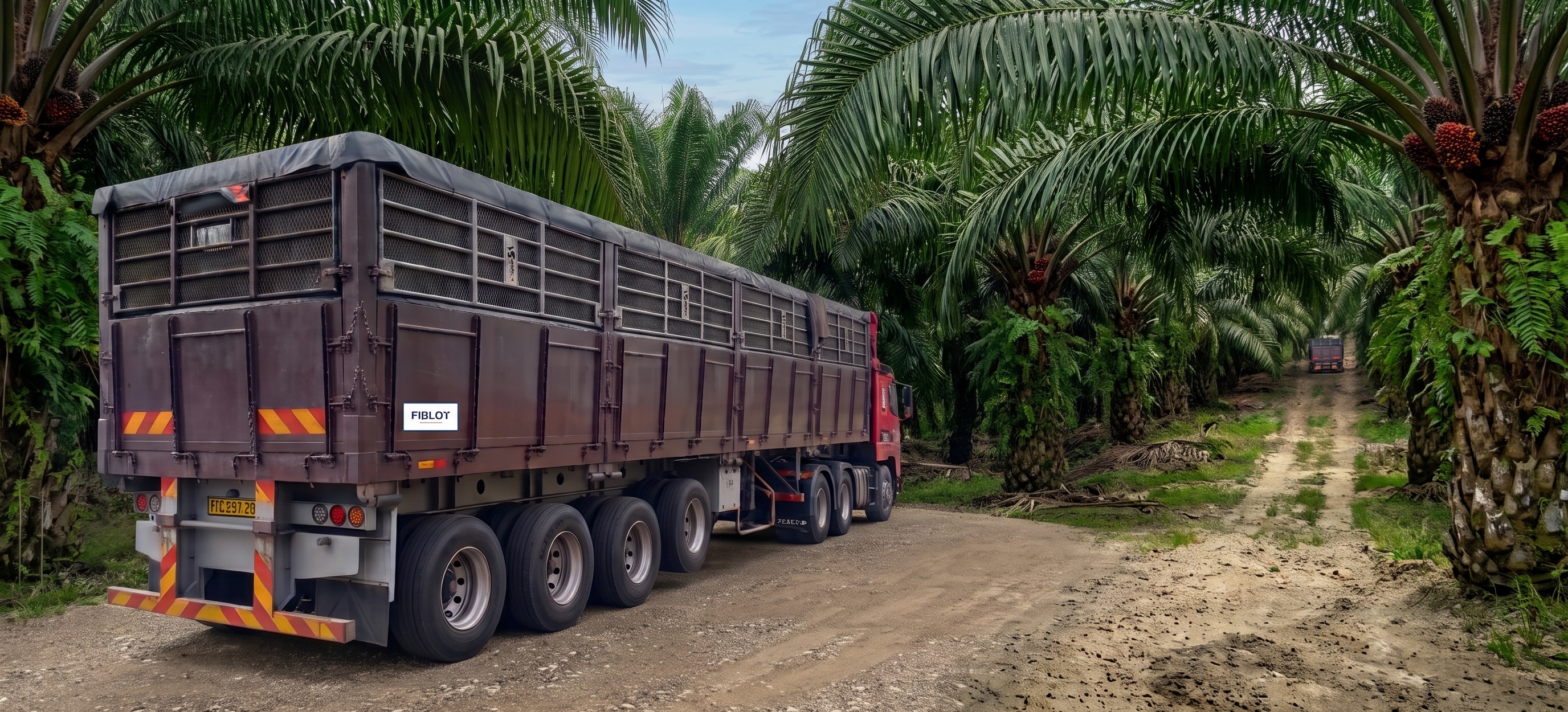 Heavy-Duty FFB Cargo Lorry working in an oil palm plantation